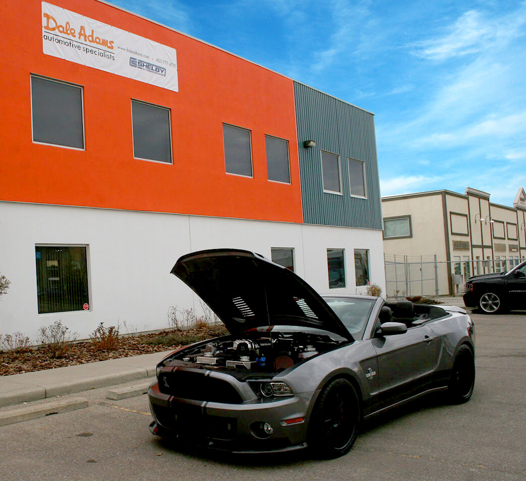 Outside Garage, car with hood open | Dale Adams Automotive Specialists